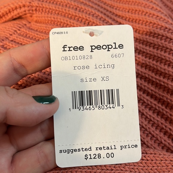 NWT FREE PEOPLE | Layer Cake Ribbed Turtleneck Sweater in Rose Icing Size XS - Picture 15 of 15